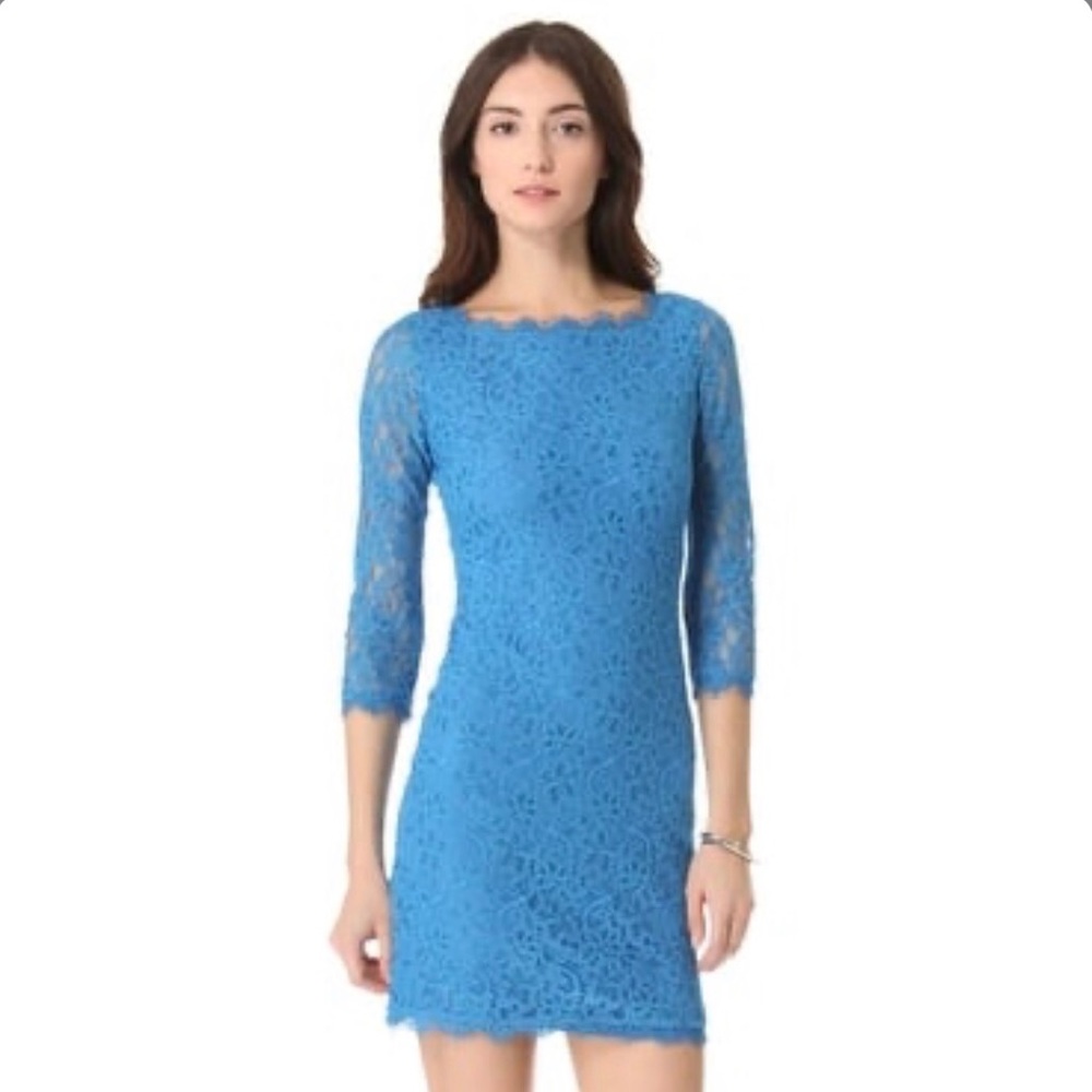 DVF Zarita Blue lace dress